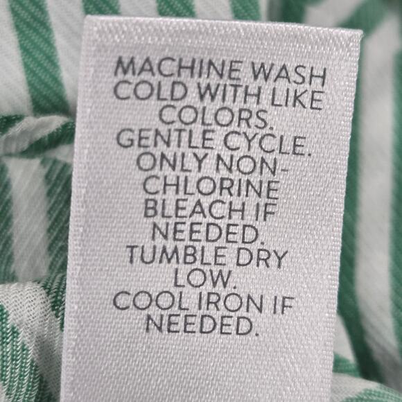 J Jill Women's Green Striped Henley Style Long Sleeve Coastal Vibe Shirt Size XS - Picture 5 of 7